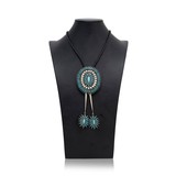 Navajo Turquoise Needlepoint Bolo - 2 of 5