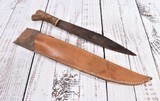 Hand Forged Seax Knife and Leather Sheath - 1 of 5