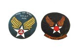 Two Leather Civil Defense and Aero Medical Leather Patches