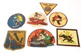 Set of Six Vintage Leather Military Patches