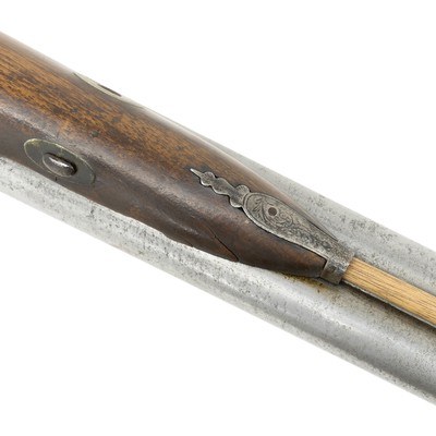 English Double Barrel Percussion Fowler Shotgun - Image 11 of 14