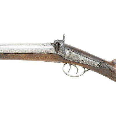 English Double Barrel Percussion Fowler Shotgun - Image 4 of 14