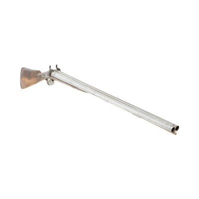 English Double Barrel Percussion Fowler Shotgun