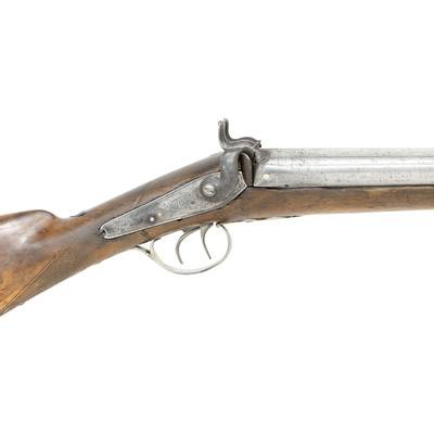 English Double Barrel Percussion Fowler Shotgun - Image 8 of 14