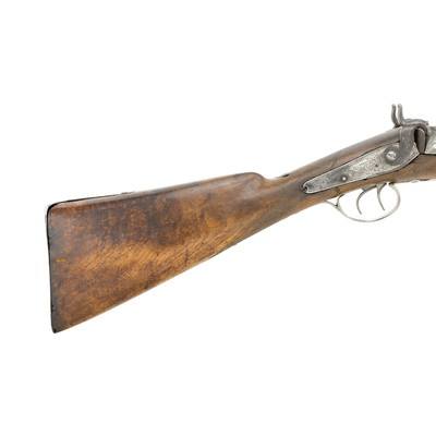 English Double Barrel Percussion Fowler Shotgun - Image 7 of 14