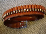 Fine hand made matched leather Holster and belt.FitsS&W 38 special & holds 24 rounds ofamo. - 5 of 6