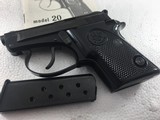 Beretta Rare model 20 Auto 25 cal. Pop-up Barrel 8+1 rounds factory rap-around grips 99% books & warrantee. - 12 of 12