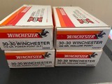 4 boxes of 20 SuperX centerfire. two boxes 170 Gr power-point two boxes 150 Gr Hollow point New old stock **
30-30 Winchester ** - 1 of 5