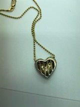Diamond heart necklace over 1 carat in gem VS diamonds. All 18kt gold.16" chain 8.8 grams - 2 of 2