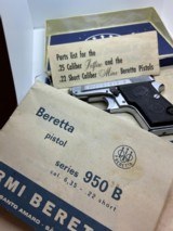 Beretta NEW RARE only a few made 950B.25 Jetfire Italy All made in Heavy Chrome - 4 of 9