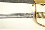 GORGEOUS 1852 U.S. NAVY  CIVIL WAR  ETCHED PRESENTATION GRADE  OFFICERS SABER BY HORSTMANN - 3 of 5