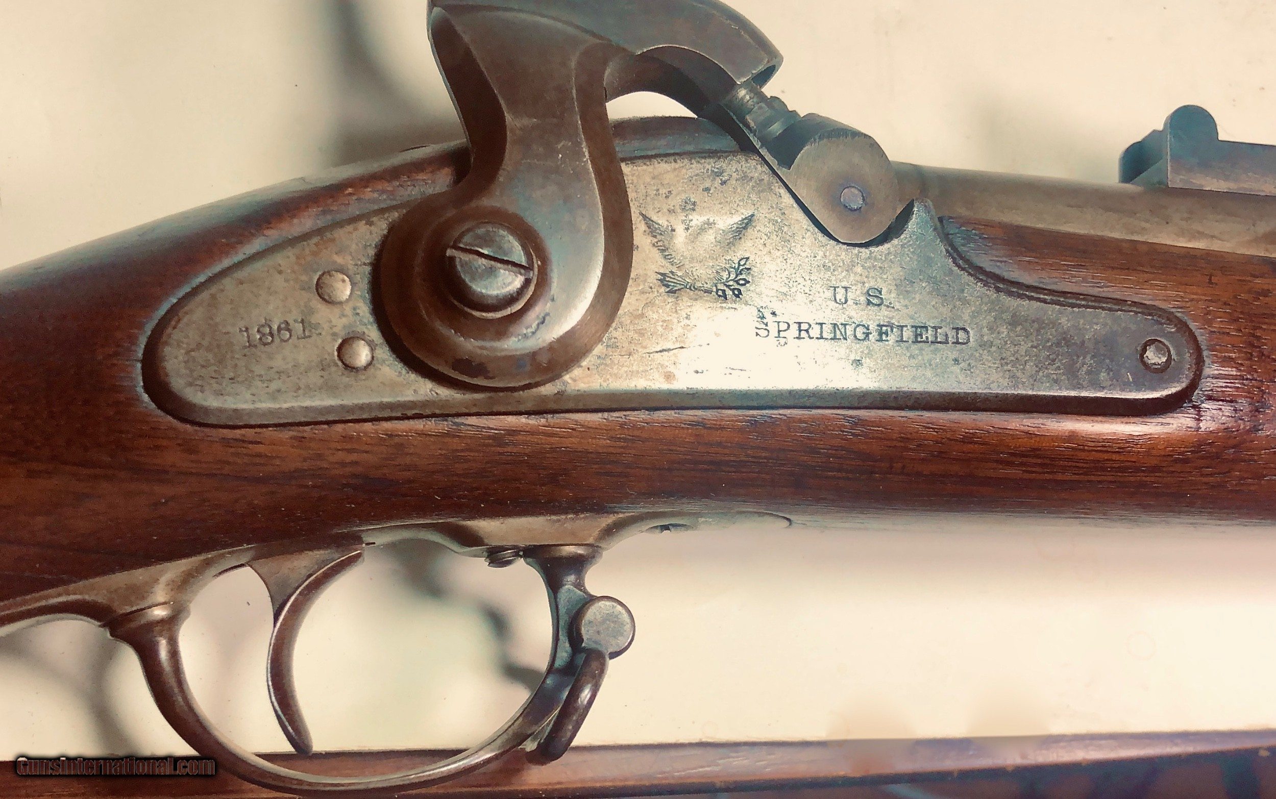 RARE ORIGINAL 1861 NAMED CIVIL WAR SPRINGFIELD RIFLE