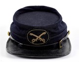 AN EARLY RARE AUTHENTIC AWESOME CIVIL WAR OFFICERS KEPI, JACKET & 1858 CANTEEN - 4 of 16