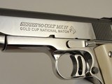 Colt Gold Cup National Match MK IV Series 80 BSTS 1992 Factory Bright Stainless Enhanced with Fossilized Mammoth Ivory NIB - 8 of 18