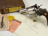 Colt Python 1966 Bright Nickel 2 1/2” with Original Box, Papers, Factory Letter – C&R - 1 of 20