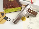 NIB & Extremely Rare 1981 Custom Shop Colt Gold Cup National Match Electroless Nickel – Coltguard - Lettered