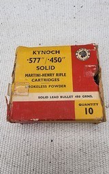 Kynoch 577/450 Martini-Henry Rifle Ammo 10 Rds SOLID 480 Grains