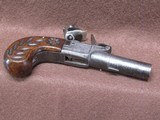 Antique Unknown Maker 48 Cal Folding Trigger Flintlock Boot Pistol 2