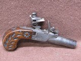 Antique Unknown Maker 48 Cal Folding Trigger Flintlock Boot Pistol 2