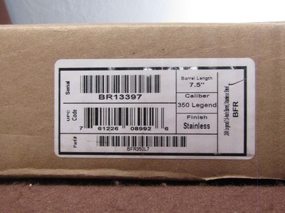 New Magnum Research BFR 350 Legend 6 Shot SA 8