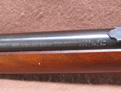 90% Con Winchester 67 Boys Rifle 22 S/L/LR Single Bolt 20