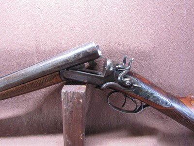 Antique W Richards 12 Ga Side Lever Hammer Double 30.25