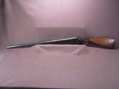 Antique W Richards 12 Ga Side Lever Hammer Double 30.25