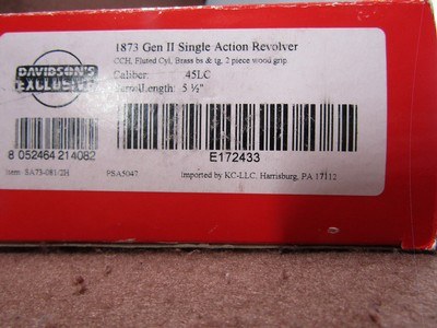 Like New Rare F Lli Pietta 1873 Gen II SA 45 LC 6 Shot SA 5.5