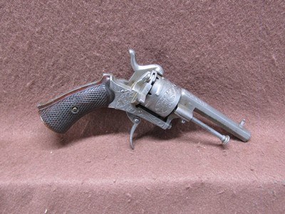Antique French Pinfire 30 Cal 6 Shot DA/SA 3.25