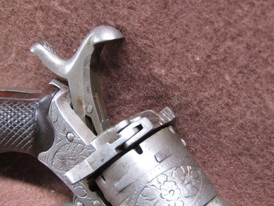 Antique French Pinfire 30 Cal 6 Shot DA/SA 3.25