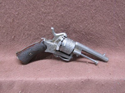 Antique French Pinfire 30 Cal 6 Shot DA/SA 3.25