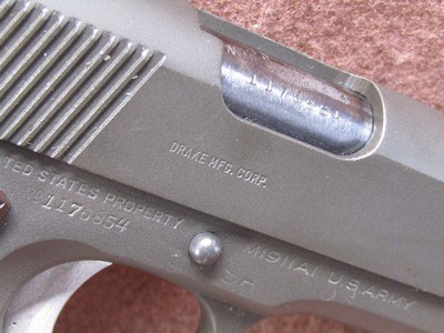 US Army/Property Colt 1911A1 Drake Slide 45 ACP 5
