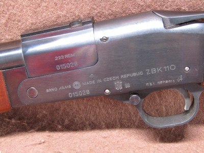CZ BRNO ZBK110 222 Rem Top Break Single 23.5