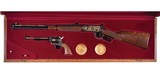 Winchester 94 44-40 Colt SAA Oak Case Medallions - 1 of 1