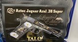 Colt TALO Aztec Jaguar Azul Select O2991Z 1 of 20 #7 38Super POLISHED BLUE - 3 of 17