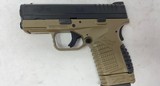 Springfield Armory XDS 9mm 3.3in 8rd Flat Dark Earth XDS9339DEE - unfired! - 3 of 15