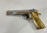 Colt 1911 Government .38 Super Chromed Stainless w/ Gold accents - 2 of 7