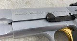 Browning Hi-Power 9mm Nickel w/ Gold trigger ('92) Belgium Made - 3 of 15