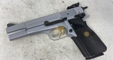 Browning Hi-Power 9mm Nickel w/ Gold trigger ('92) Belgium Made - 1 of 15