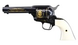 Colt John Wayne Consecutive Serial SAA 45 4.75 Case Ivory Blue Gold Unfired - 4 of 4