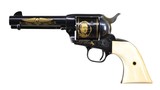 Colt John Wayne Consecutive Serial SAA 45 4.75 Case Ivory Blue Gold Unfired - 3 of 4