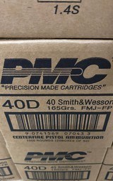 PMC 40 S&W 165 gr FMJ FP Case of 1000 Bulk Ammo - 1 of 1