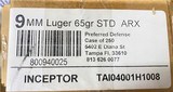 Inceptor 9mm Luger 65 gr STD ARX Case of 250 - 1 of 1
