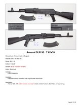 Rare Arsenal SLR 95 Milled Receiver Low Serial #7.62x39 - 1 of 2