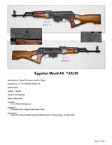 Rare Egyptian Maadi AK AK47 AKM AK 47 7.62x39 - 2 of 2