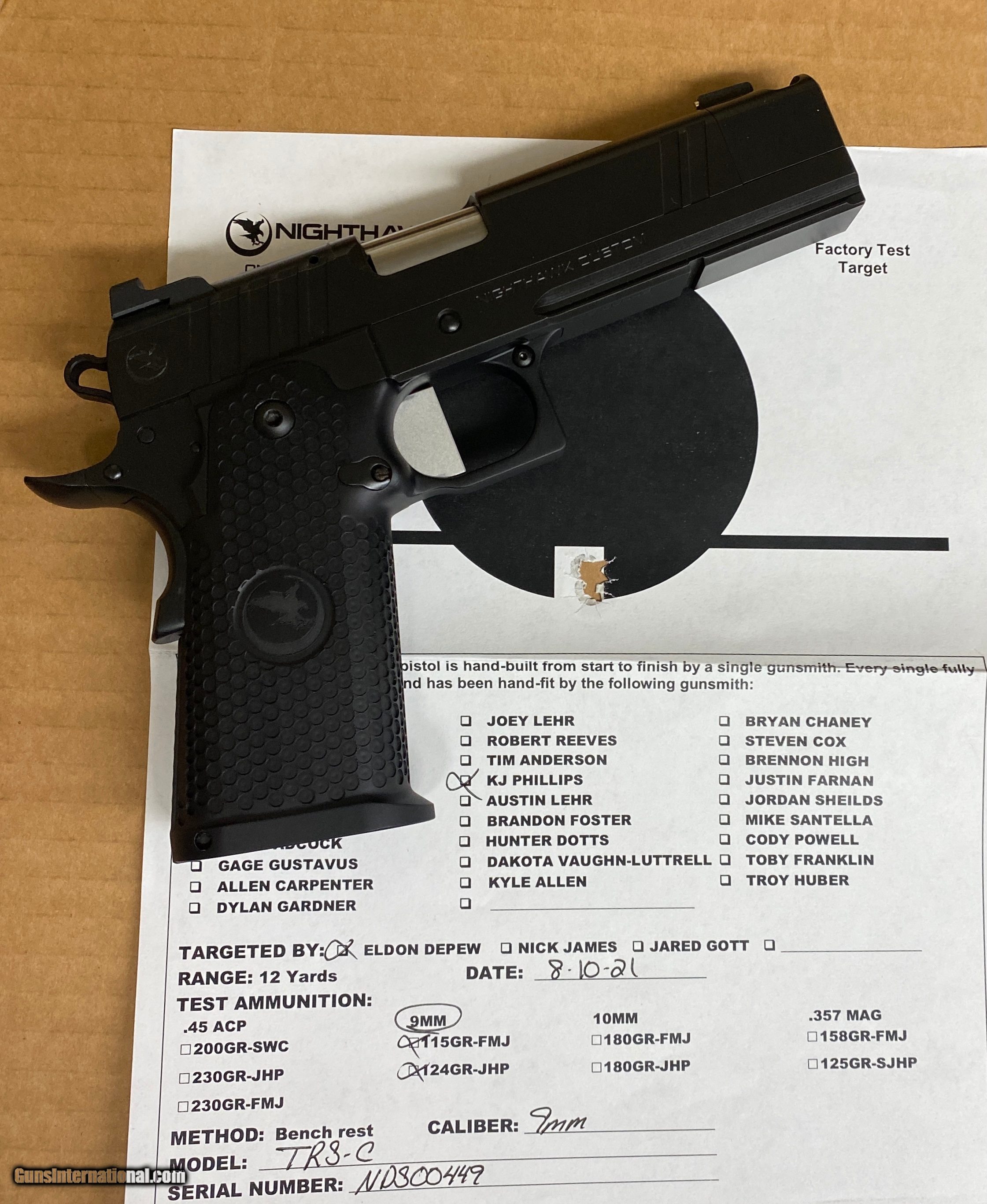 Nighthawk TRS Comp IOS 9mm Double Stack 1911 2011 0483