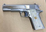 Used Colt Government 1911 38 Super Bright Stainless Steel Engraved O2091 - 2 of 6
