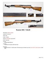 Extremely Rare Soviet Marked Russian SKS 7.62x39 1952 Chrome Lined - 2 of 2