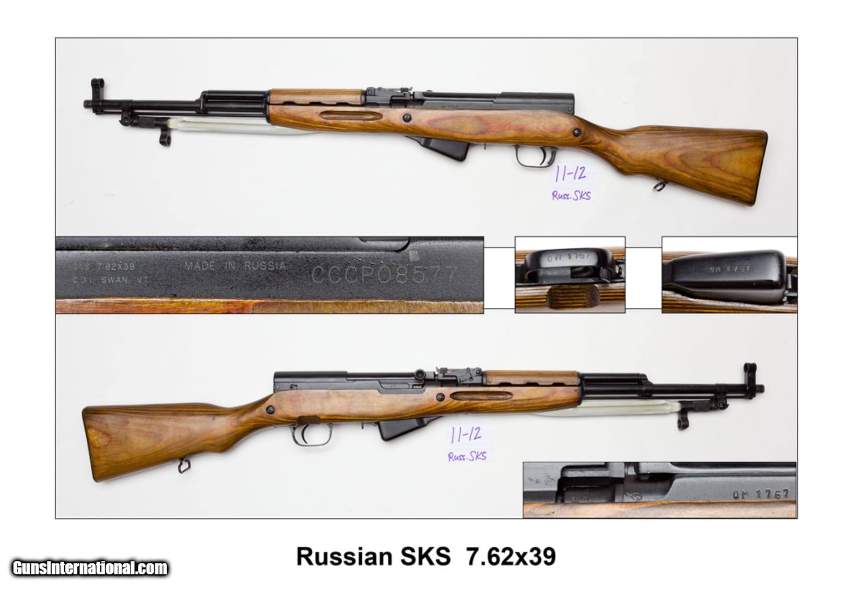 Extremely Rare Soviet Marked Russian Sks 7.62x39 1952 Chrome Lined