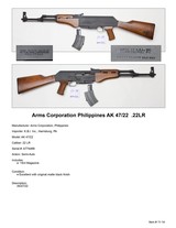 Arms Corporation Phillippines AK 47/22 .22LR - 2 of 2